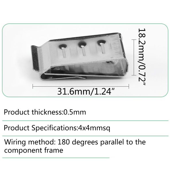 10 st Solpanel Fyrtrådsklämma i rostfritt stål Kabelklämmor kit PV-modul Trådhantering Fast trådklämma Hållbar