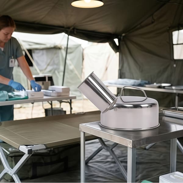Urinflaske for menn ved sengen med bærehåndtak i rustfritt stål