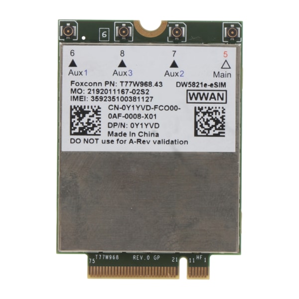 T77W968 DW5821E X20 LTE Cat16 1Gbps FDD-LTE TDD-LTE 4G Modul För Dell 5420 5424 7424 7400 Laptop