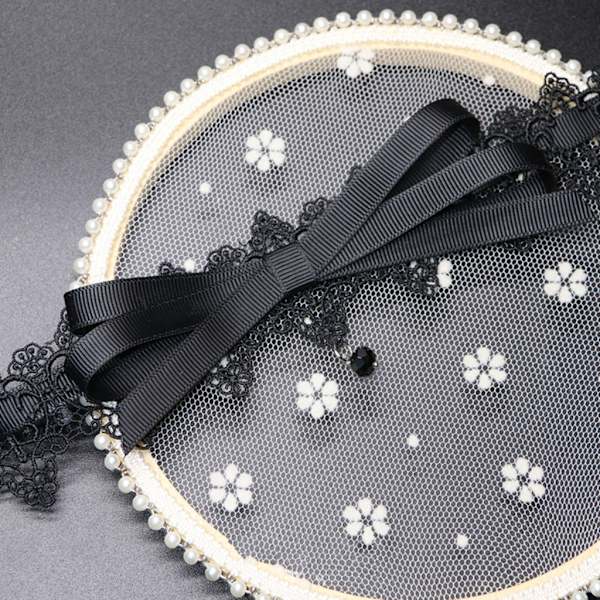 Svart Spets Band Krage Halsband Vintage Bow-Knot Choker Halsband Gotiska Smycken Dam Nyckelbenskedja Halsband
