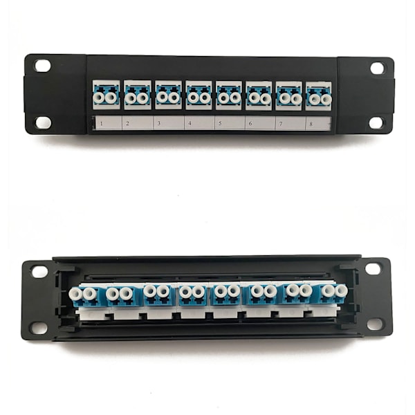 8-portars rak genom LC optisk fiberpatchpanel RJ45 nätverkskabeladapter Jack Ethernet distributionsram UTP 19"