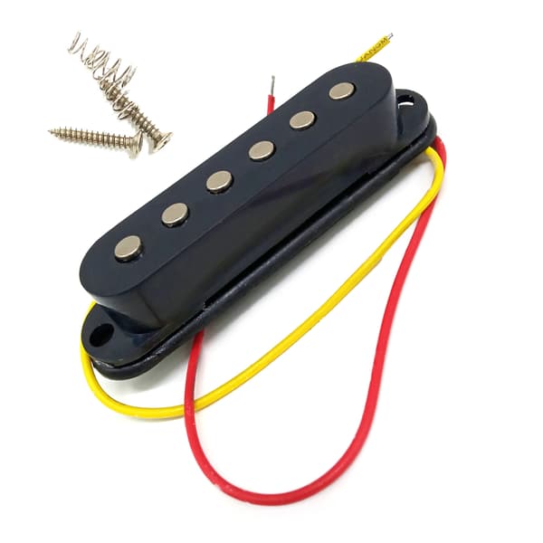 Strat Style elgitarr Pickup Kit, Single Coil Pickup Laddad Highout Pickup Ersättning Passar för 6-strängad gitarr Black