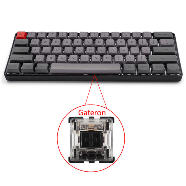 RGB LED Bakgrunnsbelyst Kablet Mekanisk Tastatur, Bærbart Kompakt Vanntett Mini Gaming Tastatur 61 PBT Tastehetter Gateron Bryter