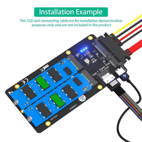 Forbedret Data Backup NVME M.2 til SATA3 og SFF8654 Adapterkort