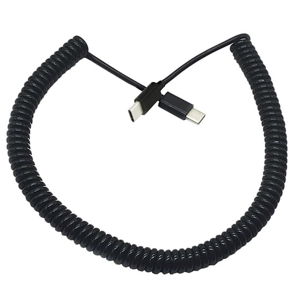 Upprullad USB C till USB C-kabel, fjäder typ C hane till typ C hane laddningssladd för snabb dataöverföring och power 2.68m