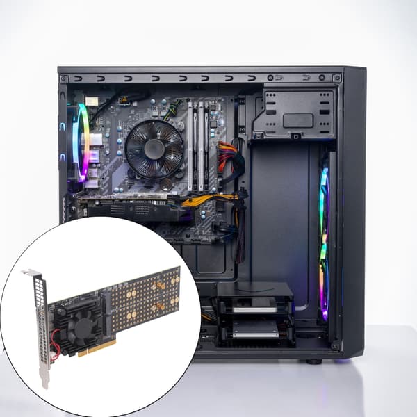 Metall PCIe3.0 Expansionskort 48 Lane Splitters Stöder Fyra M.2 SSDs 22110 Storlek