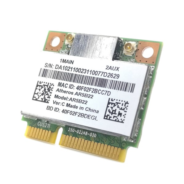 AR5B22 MINI PCIE trådlöst nätverkskort BT4.0 2.4/5G Dual-Frequency 300Mbps 802.11A/B/G/N för Y400 Y500 Y410P S215 U330