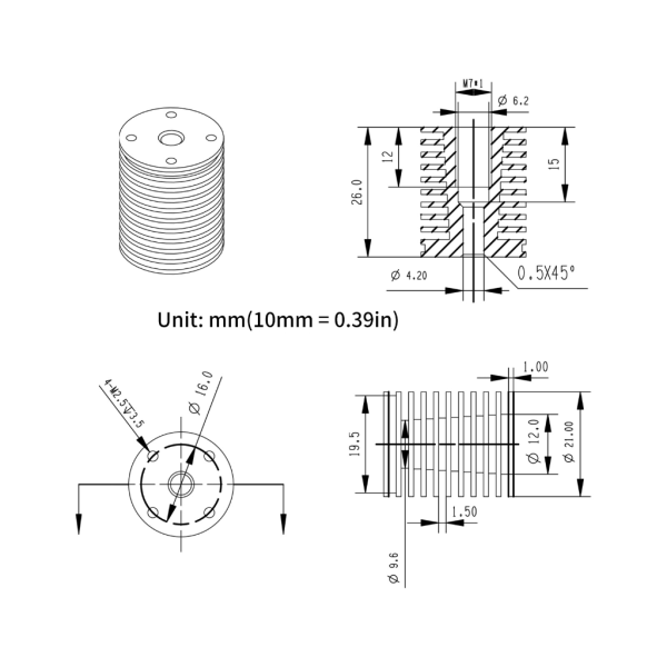 3D-uppgradering 0.1/0.2/2.4 Print Head Radiator M7 Skärhuvud V6-byte, lämplig för SB-modeller Snabb installation V6 Hot End Kit