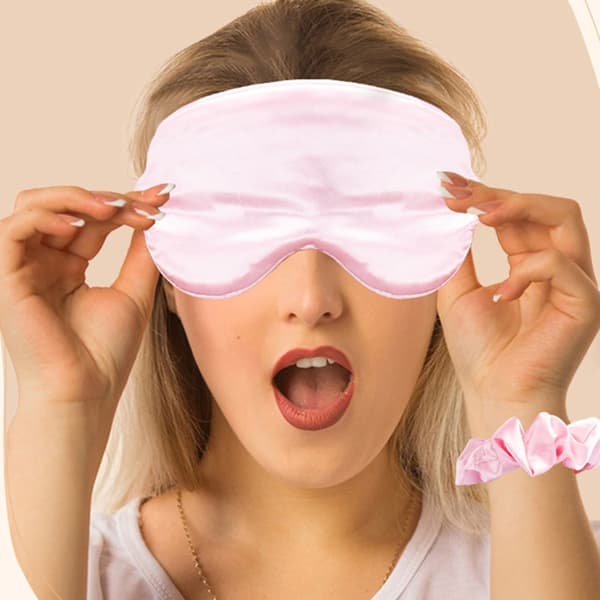 Elastiska Sidenmössor för Sömn 8st Hårbonnetter Skalpmassageborste Sovmask