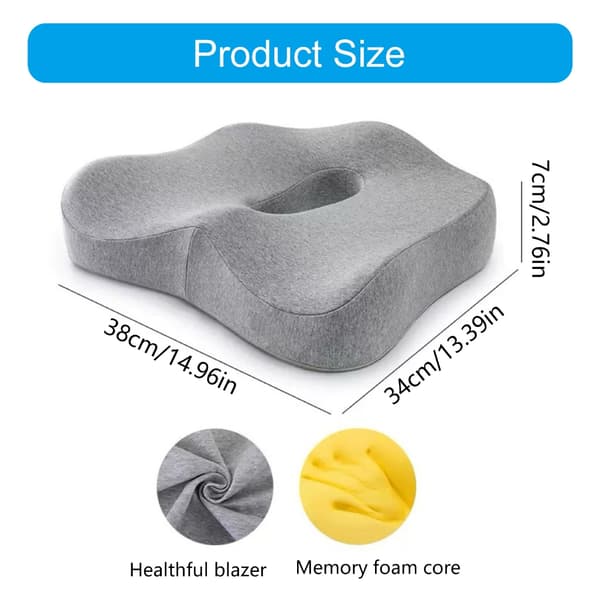 Hurtig Memory Foam Bilsæde Pude Ergonomisk Design Til Kontor Hjem Light gray