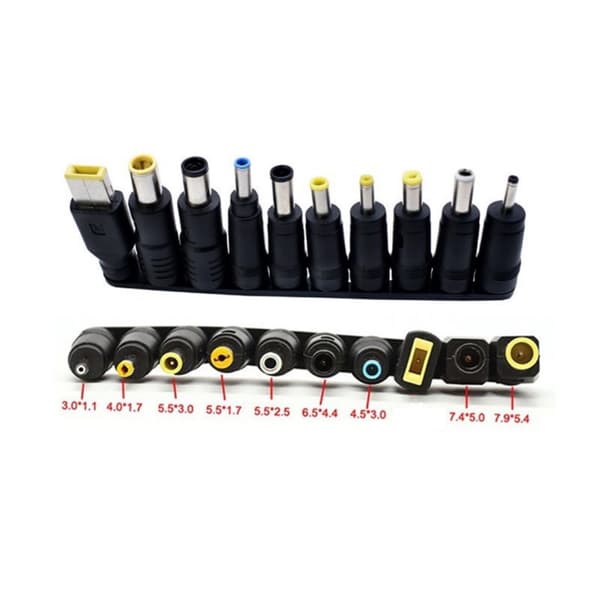 10 i 1 DC5521 Strømadapter Tips for Bærbare Datamaskiner Kompatible 5.5x2.1mm Hunn