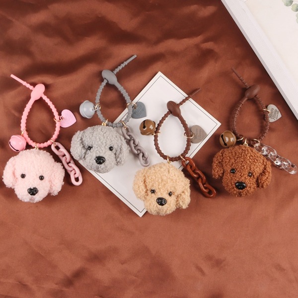 Härlig hund plysch hänge Nyckelring Pet Lovers DIY Nyckelring Par Matchande nyckelring Charm Bilväska prydnad Q4