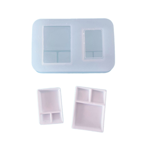 Miniatyr Dessertbricka Form Miniatyrmatlek UV-hartsform för DIY-kök 6 styles