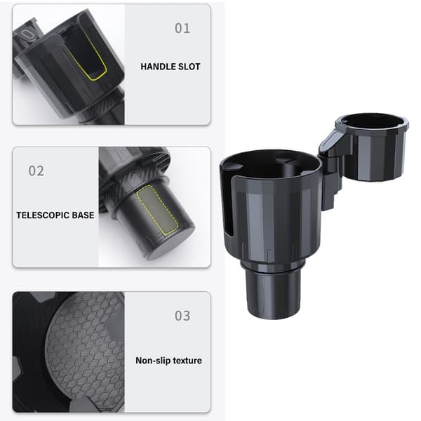 Uttrekkbar Base Bil Vannkoppholdere Justerbar Dobbel Koppholder Utvider