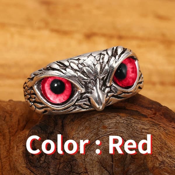 Sød Ugle Øje Ring Justerbar Ring Mænd Kvinder Bryllup Finger Tilbehør 天蓝色