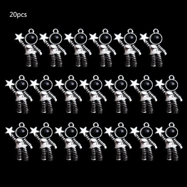 20 kpl Universumi Astronautti Antiikki Hopeanväriset Avaruusmies Riipuskorut DIY Käsintehdyt Tiibetiläiset Hopealöydöt Korujen Valmistukseen