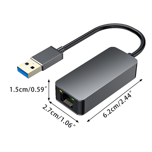 USB C Ethernet USB-C till RJ45 Lan Adapter 2500M Typ C nätverkskortskonverterare för surfplattor Laptop för Galaxy S9/S8/Note 9 TYPE C