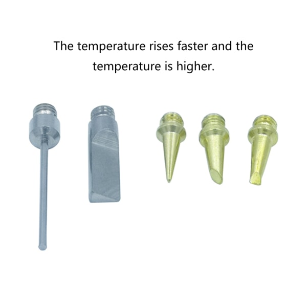 5 delar set för HS-1115K svetsverktyg Svetsspetsar Långvariga munstycken Metallmaterial