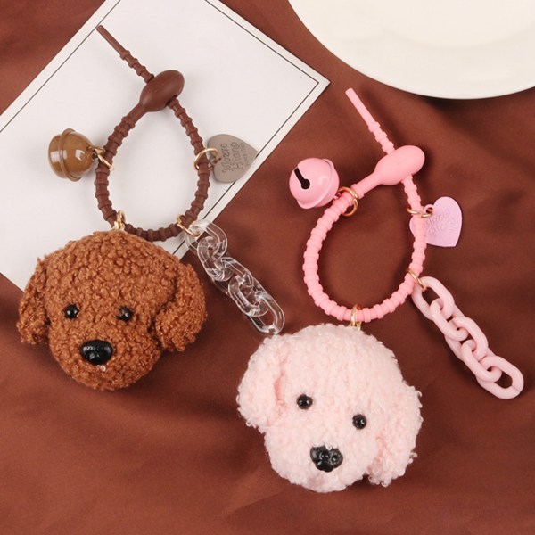 Härlig hund plysch hänge Nyckelring Pet Lovers DIY Nyckelring Par Matchande nyckelring Charm Bilväska prydnad Q4