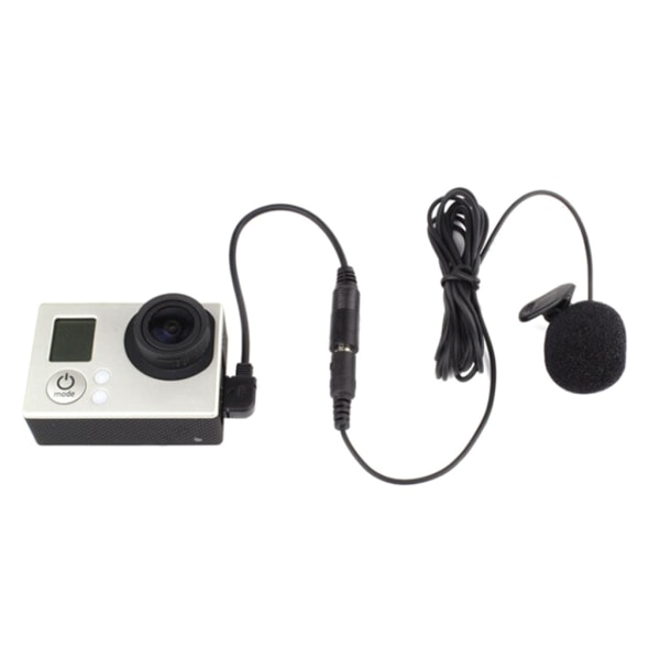 3,5 mm Lavalier Lapel Microphone for Hero 3 3+ 4 Action Camera Clip on Mic för videoinspelning, intervjuer, möten