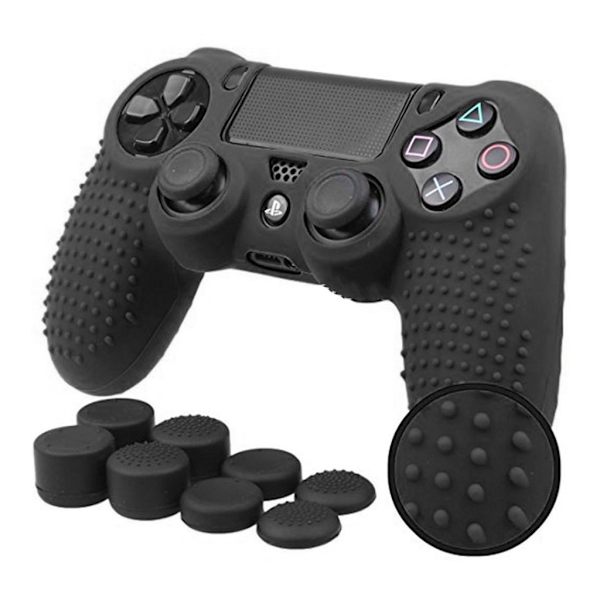 Halkskyddande Silikongrepp Skyddsfodral Tillbehörsset Gamepad Joystick med 8 Tumgrepp för  Controller