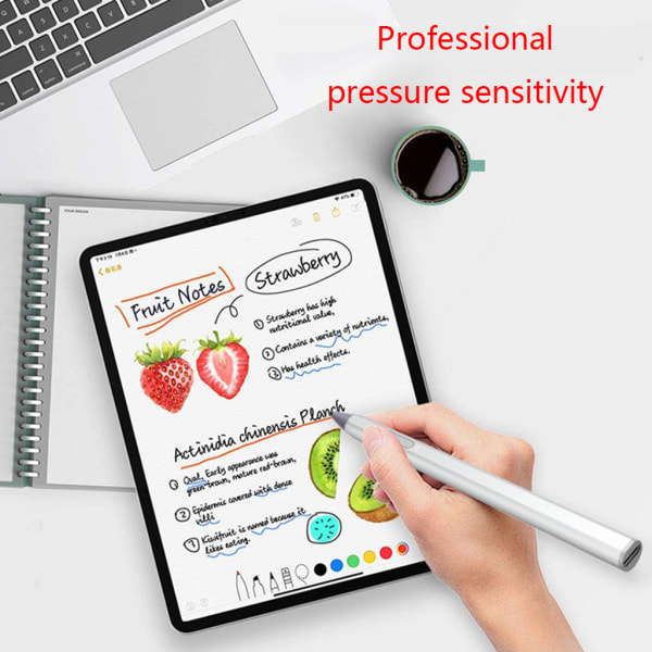Stylus Pen för Microsoft Surface Pro 7/6/5/4/3 tabletter Trycklutningskänslighet för handflatans avvisning Bluetooth-kompatibel Silver