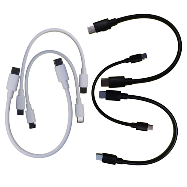 60W kort USB C till USB C-laddarkabel, 1Pack Typ C Laddningskabel Snabbladdning för telefon 15 mobiltelefon surfplatta Black 20cm