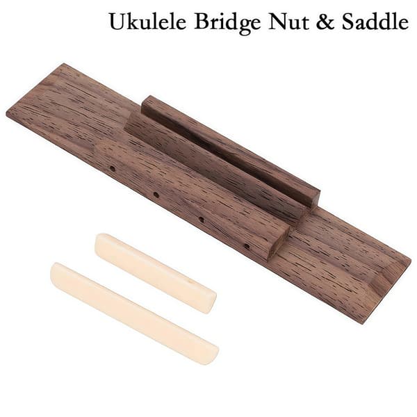 Ukulelebro med saler og mutter i palisander for ukuleleinstrumenter