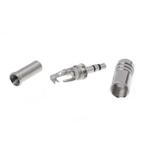 5 st Metall 3,5 mm 2 Ring 3P Stereo Jack Plug Kabel Löd Adapter Terminal för w