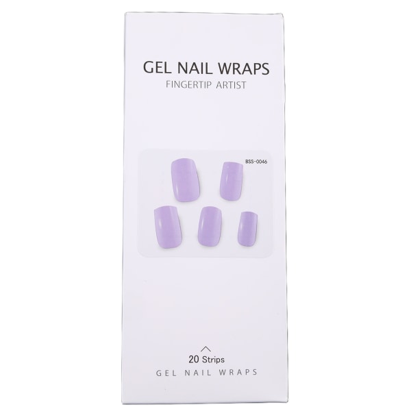 Halvhärdad Gel Nagellacksremsa Självhäftande Full Wrap Gel Nail Art Sticker Vattentät Gel Nail Wrap Sticker med nagelfil 46