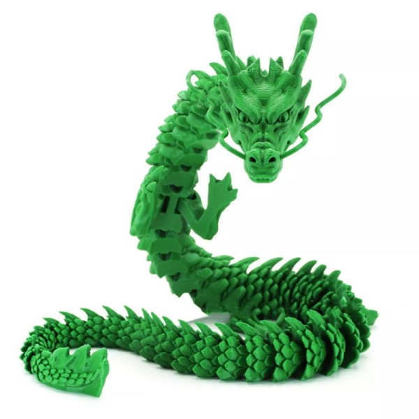 3D- printed ledad drake Special Dragon Model Justerbara leder Green 35CM