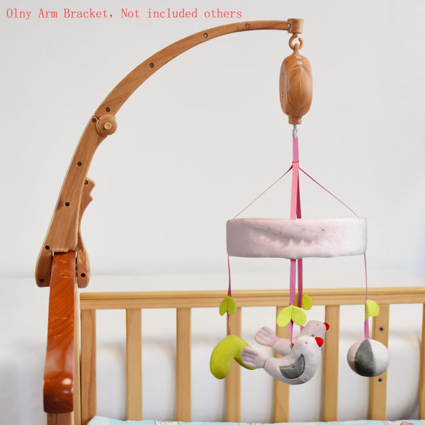 Baby Mobil hängande säng Bell Hållare Print Träkorn Plast Speldosa Hållare Dekorativt armfäste
