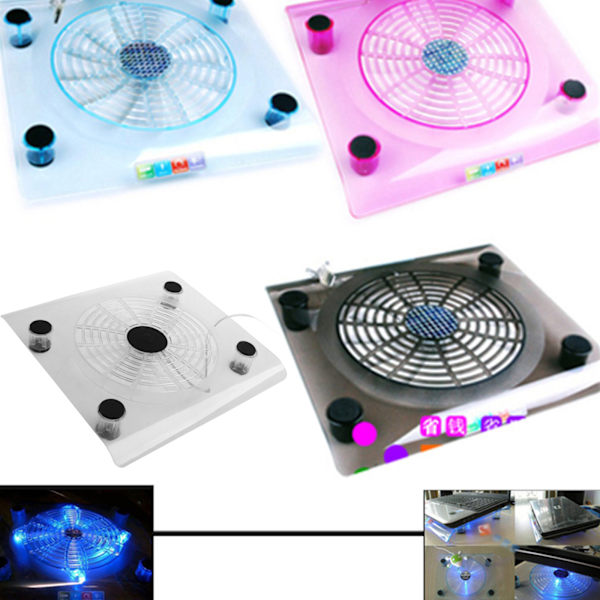 Laptopkylare USB -kylning Stor fläkt LED Light Cooler Base Pad Stativ för 15" PC Notebook