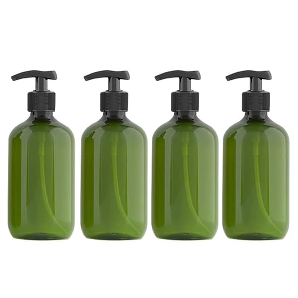 4st 500ml Tom Pumpflaska Dispenser Tomma Påfyllningsbara Kroppstvålflaskor