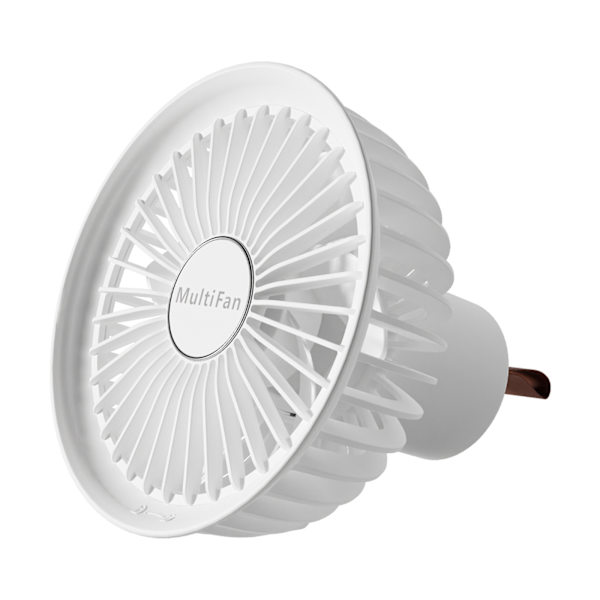 Campingventilator med LED-lanterne 3000mAh Genopladeligt batteri Kraftig bærbar ventilator med krog til hjemmetelt nødsituation