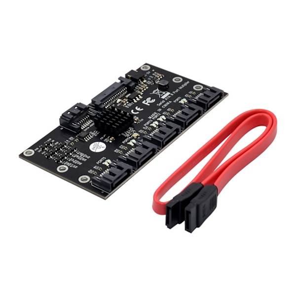 1 till 5 Port SATA PCI-E Adapter 6 Port SATA Multiplier-kort SATA 3.0 6Gbps PC SATA III Expansionskort Multiplier Booster