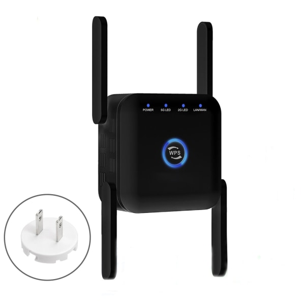 5G Wifi-signalförstärkare Long Range Wifi Repeater Wi-Fi Network Extender 1200Mb 5Ghz trådlös wi-fi-booster Black US