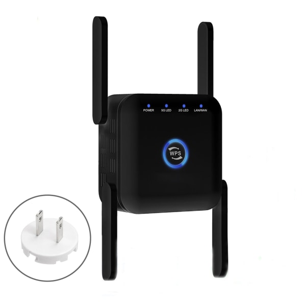 5G Wifi-signalförstärkare Long Range Wifi Repeater Wi-Fi Network Extender 1200Mb 5Ghz trådlös wi-fi-booster Black US