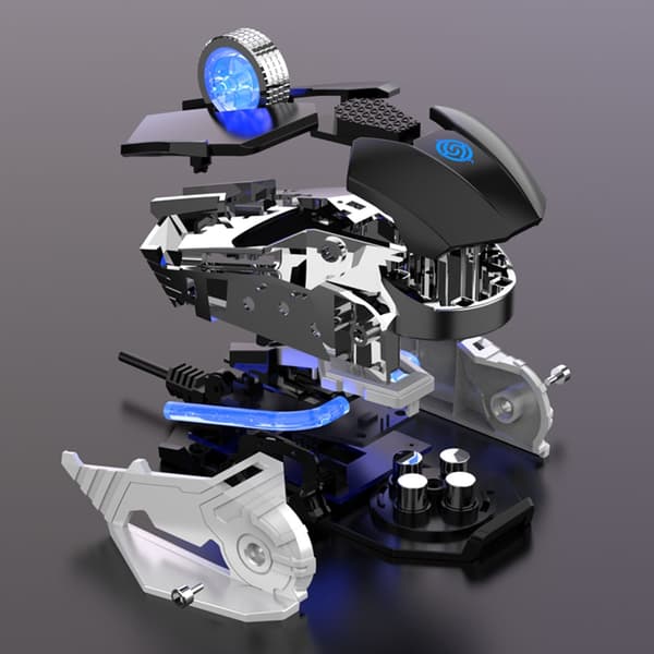 Q18 Gaming Mus Ergonomisk Kablet Mus 9-Tasters LED 6400DPI Optisk Programmerbar White