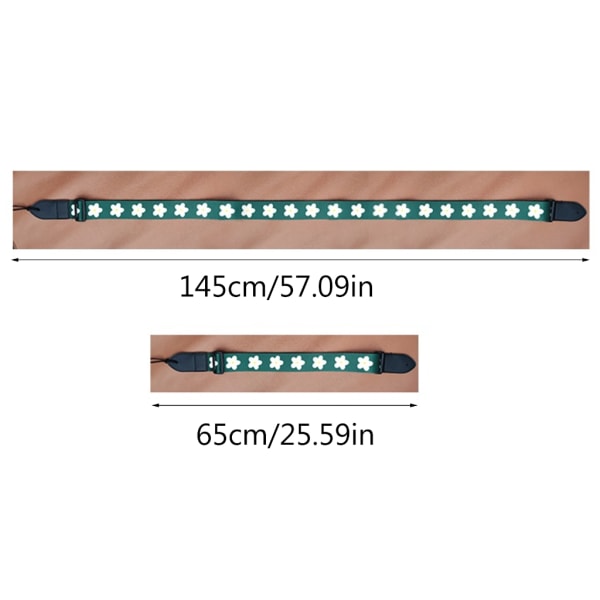 Gitarrrem Justerbar gitarraxelrem Elgitarraxelrem med printed gitarraxelrem för ukulele Green