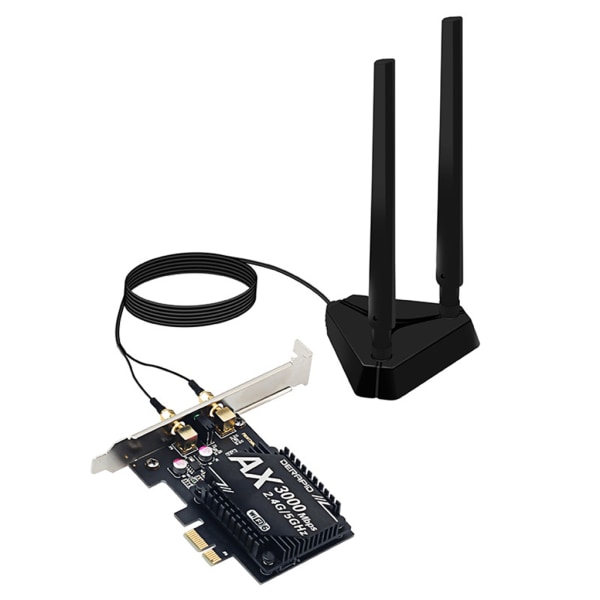 Dual Band 3000 Mbps trådlös adapter Bluetooth-kompatibel 5.1 PCIe Wi-Fi 6 trådlöst nätverkskort 5