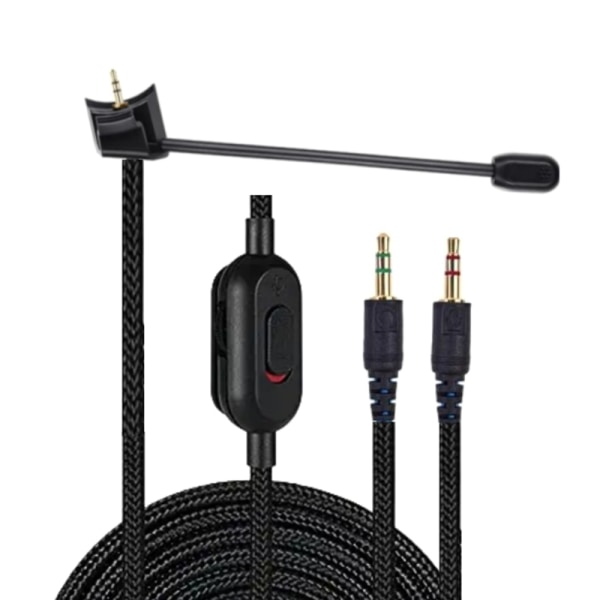Nylon 3,5 mm till 2,5 mm headsetkabel bommikrofonkabel för QC35 QC35II hörlurar Klar ljudsladd 1,9 meter