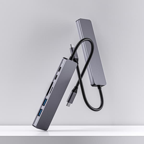 Multifunktionell Typ C Hub-Adapter, USB3.0, PD100W Laddning för Hemma Bio