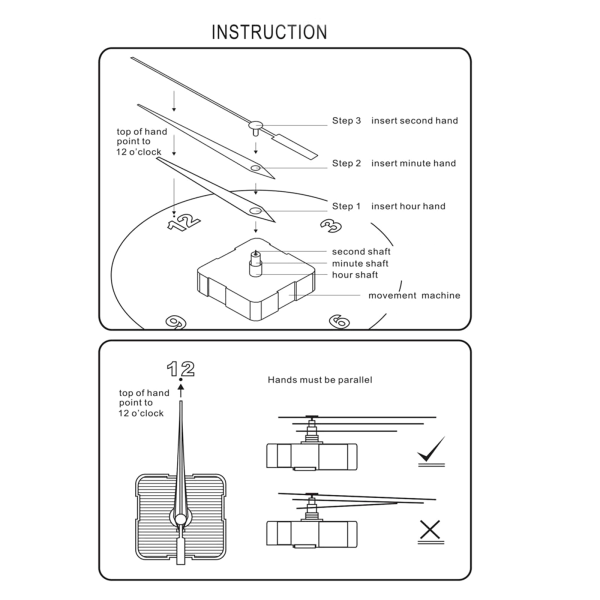 Kvartspendel avtryckarklocka Movement Chime Music Box Completer Kit med visare