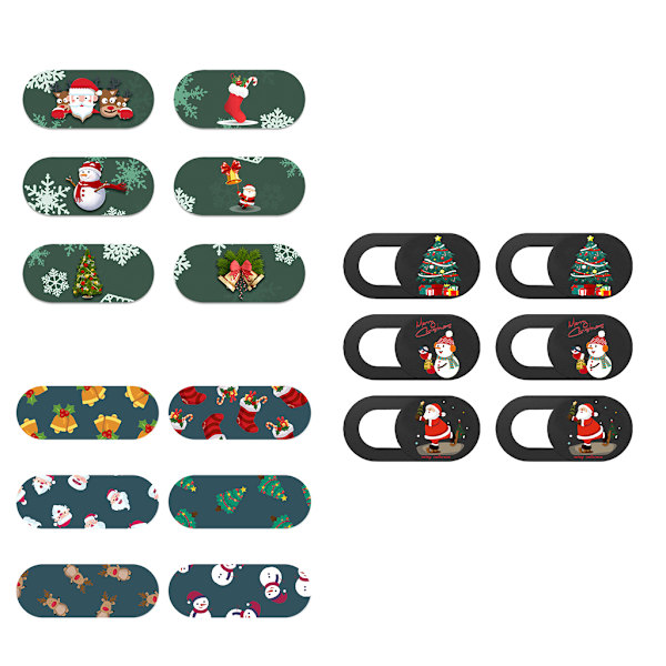 6x Webcam Privacy Covers Anti-Hacker Protective Patch Camera Xmas Style Anti-Peeping Skyddsreglage för telefonsurfplatta A