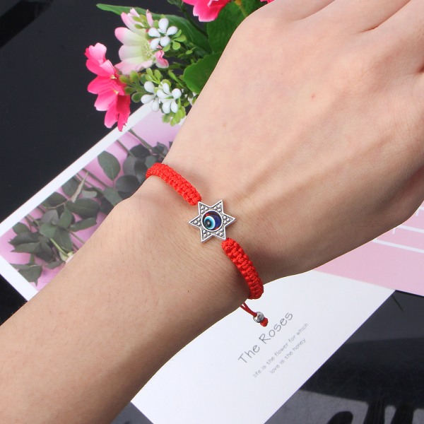 Lucky Kabbalah Red String Hamsa Armband Blue for Evil Eye Fatima Hand Armband Smycken Dekoration Present för kvinnor Män T B
