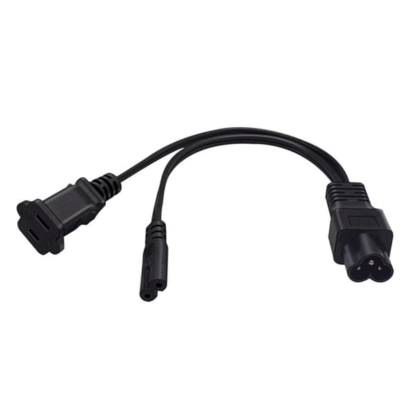 IEC320 C14 til C7 og NEMA 1-15R strømsplitterkabel 0,3 meter kobber til PC UPS
