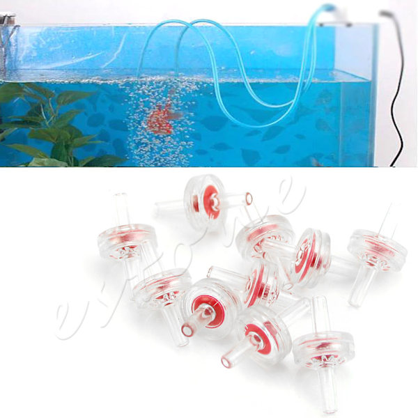 10 st Akvariefisk för Tank Co2 Vatten Luftledning Pump Envägs Backventil fo