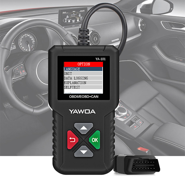 OBD2 Automatisk Diagnostisk Scanner Bilkodläsare för Läsa & Radera Felkoder