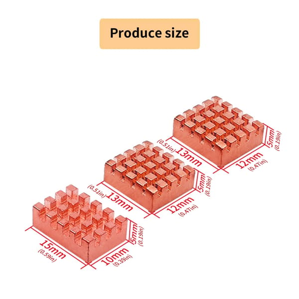 Effektiv Kylplatta Koppar Kylflänsar 3-pack För K2B H618